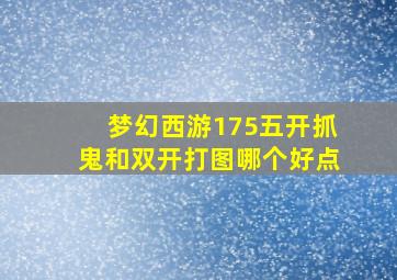 梦幻西游175五开抓鬼和双开打图哪个好点