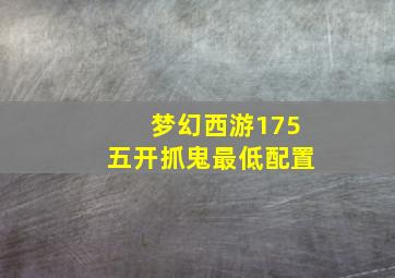 梦幻西游175五开抓鬼最低配置