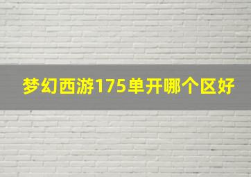 梦幻西游175单开哪个区好