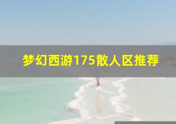 梦幻西游175散人区推荐