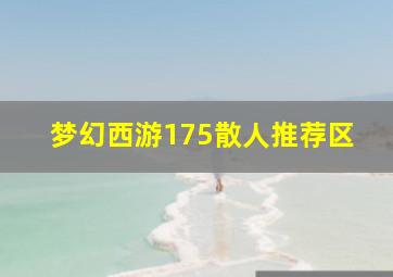 梦幻西游175散人推荐区