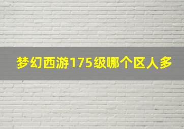 梦幻西游175级哪个区人多