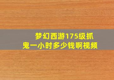 梦幻西游175级抓鬼一小时多少钱啊视频