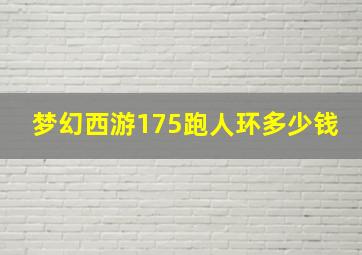 梦幻西游175跑人环多少钱