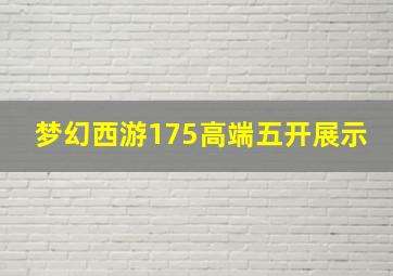 梦幻西游175高端五开展示