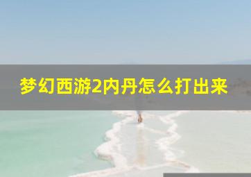 梦幻西游2内丹怎么打出来