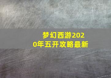 梦幻西游2020年五开攻略最新