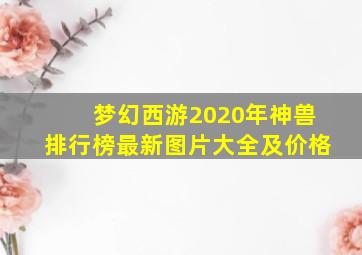 梦幻西游2020年神兽排行榜最新图片大全及价格