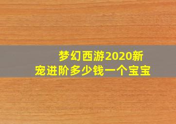 梦幻西游2020新宠进阶多少钱一个宝宝