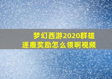 梦幻西游2020群雄逐鹿奖励怎么领啊视频