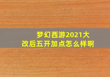 梦幻西游2021大改后五开加点怎么样啊