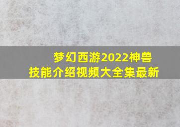 梦幻西游2022神兽技能介绍视频大全集最新