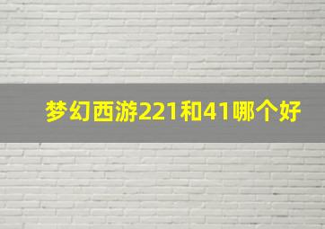 梦幻西游221和41哪个好