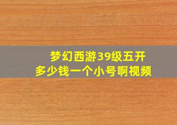 梦幻西游39级五开多少钱一个小号啊视频