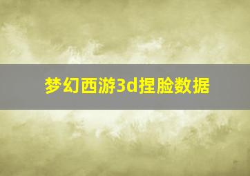 梦幻西游3d捏脸数据