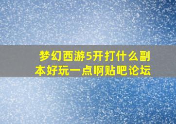 梦幻西游5开打什么副本好玩一点啊贴吧论坛