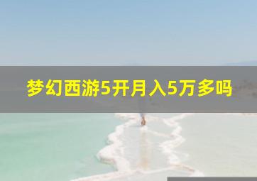 梦幻西游5开月入5万多吗