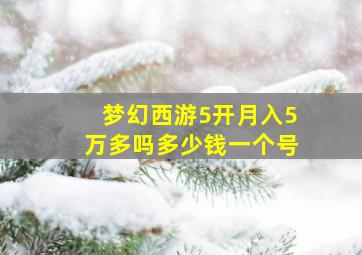 梦幻西游5开月入5万多吗多少钱一个号