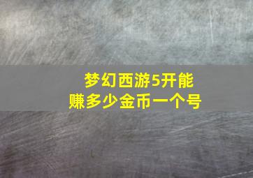 梦幻西游5开能赚多少金币一个号