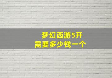 梦幻西游5开需要多少钱一个