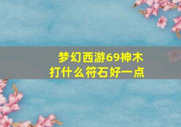 梦幻西游69神木打什么符石好一点