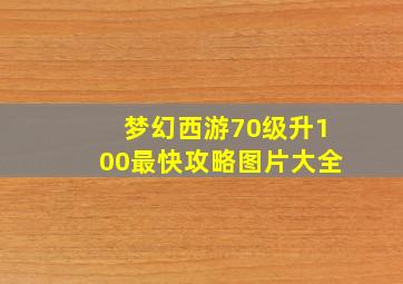 梦幻西游70级升100最快攻略图片大全