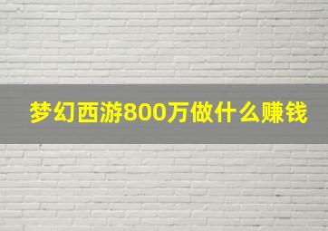 梦幻西游800万做什么赚钱