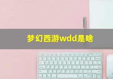 梦幻西游wdd是啥