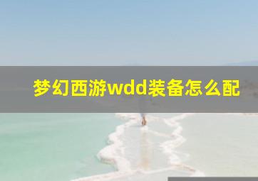 梦幻西游wdd装备怎么配