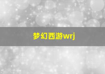 梦幻西游wrj