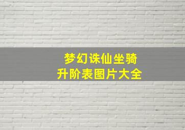 梦幻诛仙坐骑升阶表图片大全