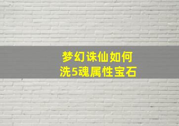 梦幻诛仙如何洗5魂属性宝石