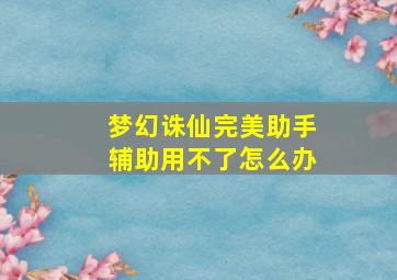 梦幻诛仙完美助手辅助用不了怎么办