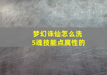 梦幻诛仙怎么洗5魂技能点属性的