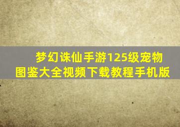 梦幻诛仙手游125级宠物图鉴大全视频下载教程手机版