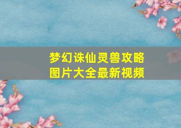 梦幻诛仙灵兽攻略图片大全最新视频