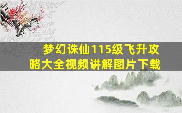 梦幻诛仙115级飞升攻略大全视频讲解图片下载