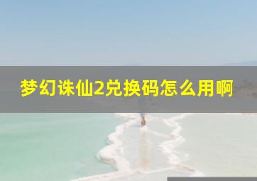 梦幻诛仙2兑换码怎么用啊