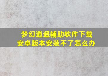 梦幻逍遥辅助软件下载安卓版本安装不了怎么办