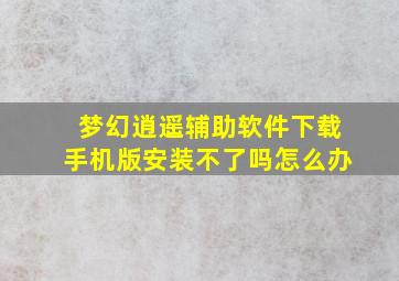 梦幻逍遥辅助软件下载手机版安装不了吗怎么办