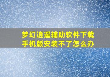 梦幻逍遥辅助软件下载手机版安装不了怎么办