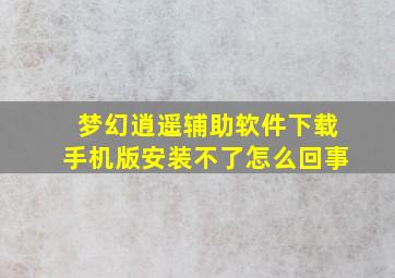 梦幻逍遥辅助软件下载手机版安装不了怎么回事