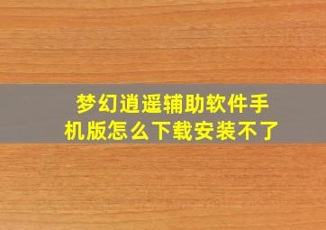 梦幻逍遥辅助软件手机版怎么下载安装不了