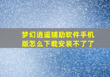 梦幻逍遥辅助软件手机版怎么下载安装不了了