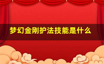 梦幻金刚护法技能是什么