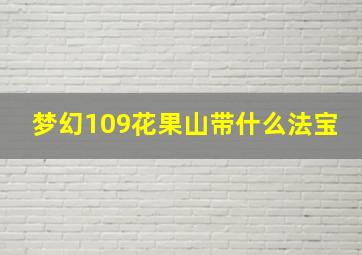 梦幻109花果山带什么法宝