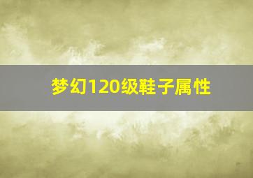 梦幻120级鞋子属性