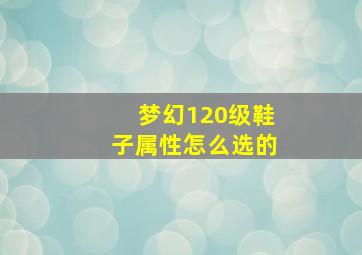 梦幻120级鞋子属性怎么选的