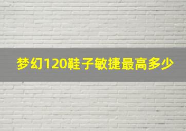 梦幻120鞋子敏捷最高多少