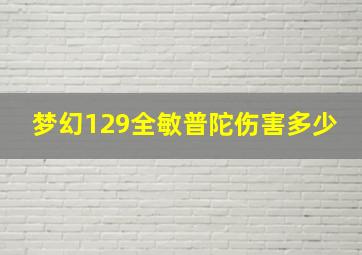 梦幻129全敏普陀伤害多少